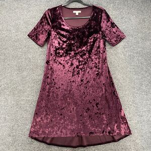 Westport 62 Dress Petite M Purple Crunch Velvet A-Line Whimsigoth Fairy Feminine